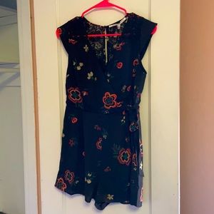 Black floral romper